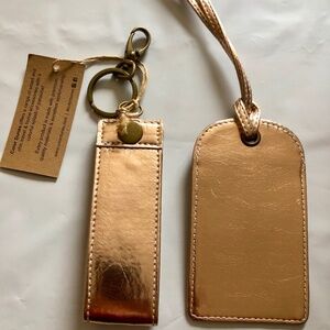Rose Gold Luggage Tag & Key Wristlet- Never‎ Used.